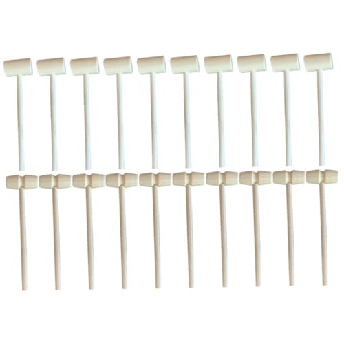 BESTonZON 20 Stück Teiliges Mini Holzhammer Leichte Kindgerechte Holzspielzeug Hämmer mit Glatter Oberfläche Pädagogisch für Jungen und Mädchen Vielseitig Dekoration Geeignet von BESTonZON