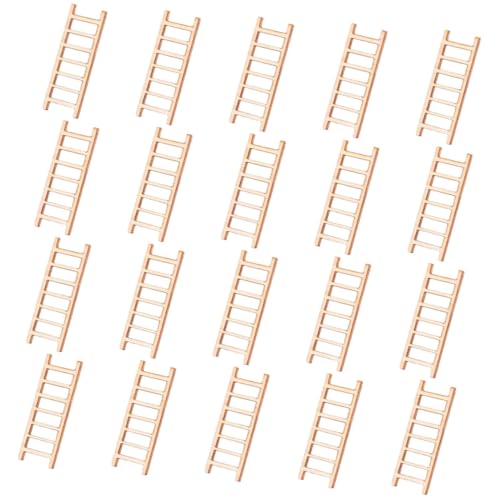 BESTonZON 20 Stück Teiliges Mini Holzleitern aus Naturbelassenem Holz DIY Puppenhaus Zubehör Miniatur Treppen für Bastelprojekte für Bemalen und Kreative Gestaltung von Feengärten und BESTonZON 20 Stück Teiliges Mini Holzleitern aus Naturbelassenem Holz DIY Puppenhaus Zubehör Miniatur Treppen für Bastelprojekte für Bemalen und Kreative Gestaltung von Feengärten und von BESTonZON