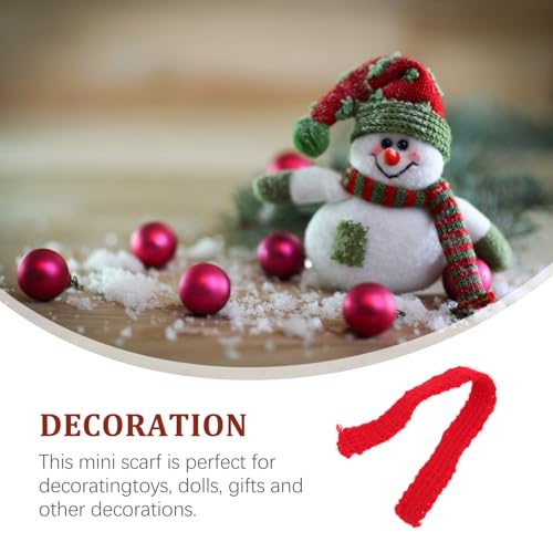 BESTonZON 20 Stück Teiliges Mini schals aus Wolle Flexible Zarte Dekoration für Puppen Schneemänner und Party Rote und Grüne Streifen Niedliche Handgefertigte Accessoires von BESTonZON