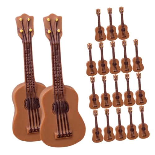 BESTonZON 20 Stück Teiliges Miniatur Gitarrenmodell aus Strapazierfähigem Harz Realistische Puppenhaus Gitarrendekoration Leicht und Kompakt für DIY und Miniaturhaus Zubehör von BESTonZON