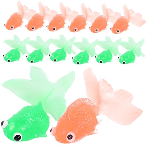 BESTonZON 20 Stück Teiliges Realistisch Schwebender Dekofische aus Flexiblem TPR Material Lebensechte Goldfische in Orange und Grün Sichere Aquariumdekoration zur Farberkennung und BESTonZON 20 Stück Teiliges Realistisch Schwebender Dekofische aus Flexiblem TPR Material Lebensechte Goldfische in Orange und Grün Sichere Aquariumdekoration zur Farberkennung und von BESTonZON