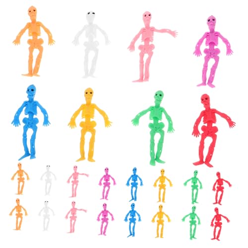 BESTonZON 20 Stück Teiliges Stretchy Halloween Skelettspielzeug Mini Skelett Modelle für Party Deko und Stressabbau für Mitgebsel und Halloween Requisiten von BESTonZON