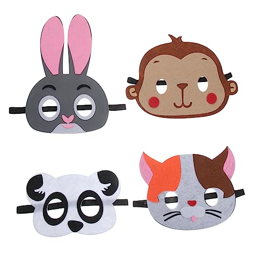 BESTonZON 20 Stück Teiliges Tier Cosplay mit Atmungsaktiven Hautfreundlichen Filzmasken für Kindergeburtstag Witzige Hasen Affen Katzen und Pandagesichter Wiederverwendbar und Komfortabel von BESTonZON