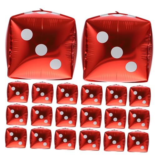 BESTonZON 20 Stück Teiliges Würfel Luftballons aus Aluminiumfolie Aufblasbare Würfelballons in Rot Dekorative Partyballons für und Spiele Mottopartys Einfach Aufzublasen und Vielseitig BESTonZON 20 Stück Teiliges Würfel Luftballons aus Aluminiumfolie Aufblasbare Würfelballons in Rot Dekorative Partyballons für und Spiele Mottopartys Einfach Aufzublasen und Vielseitig von BESTonZON