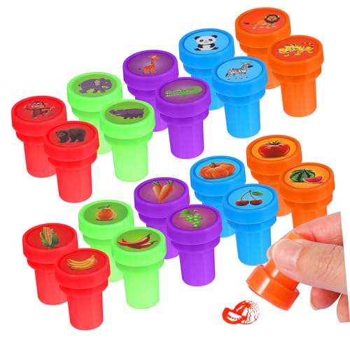 BESTonZON Stempelset Lustige Tier Und Obststempel Für Kreatives Für Schule Und Freizeit Perfekt Für Bastelprojekte Und Als von BESTonZON