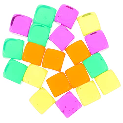 BESTonZON 20 Stück Transparente Leere Würfel Große Leere Würfel Farbige Würfel Würfelwertwürfel Leere Würfelblöcke Transparente Würfel-Requisiten Unfertige Würfel Partyzubehör Acryl von BESTonZON