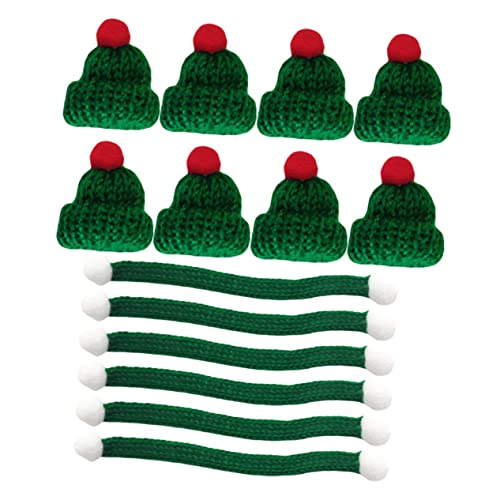 BESTonZON 20 Stück Weihnachts Hüte Kappe Mini Mütze Weihnachtspuppenhandwerk Mannequin-Kind Weihnachtsbedarf Strickgarn von BESTonZON
