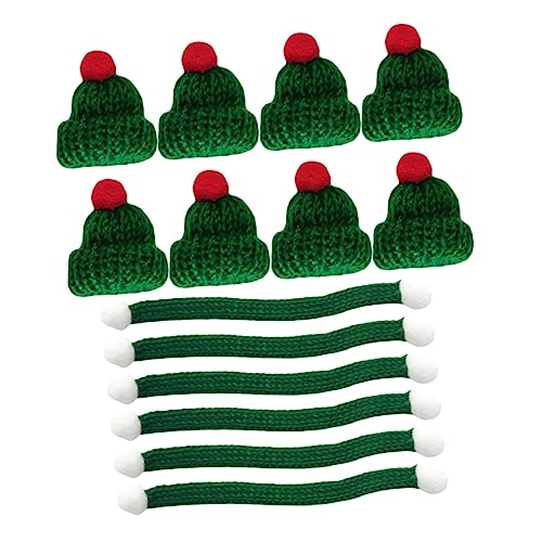 BESTonZON 20 Stück Weihnachts hüte Schneemannmützen für Puppe Miniatur-Weihnachtsmützen zum Basteln Halstuch Weihnachten Babydoll Weihnachten gestrickte Minimütze Mini-Hut für die Dekoration von BESTonZON