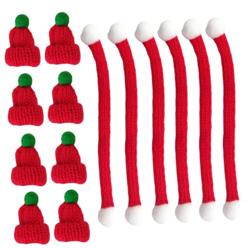 BESTonZON 20 Stück Weihnachts hüte Weihnachtsfeier gefallen Mini-Weihnachtsdekoration unser Halstuch Weihnachten Babydoll Weihnachten Mini-Weihnachtsmütze Minihut selber Machen Strickgarn von BESTonZON