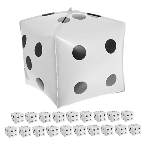 BESTonZON 20 Stück Würfel Folienballons Party Dekorationen Würfelförmige Aluminiumfolie Ballons Würfelmotiv für Geburtstag Festival Spielwürfel Partydeko Weiß BESTonZON 20 Stück Würfel Folienballons Party Dekorationen Würfelförmige Aluminiumfolie Ballons Würfelmotiv für Geburtstag Festival Spielwürfel Partydeko Weiß von BESTonZON
