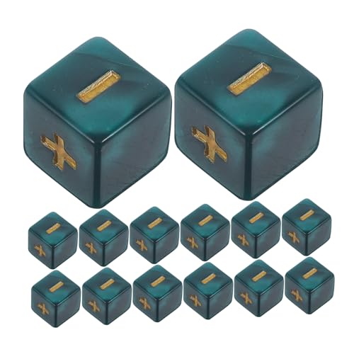 BESTonZON 20 Stück arithmetische Lehrmittel Spielwürfel Mathe lernwürfel Pädagogische Mathematikzeichen-Würfel Mathe-Spiel Zeichenwürfel würfel stapeln lehrreich Acryl Green von BESTonZON