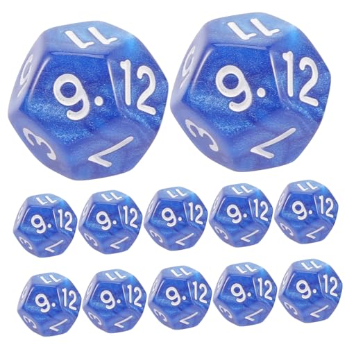 BESTonZON 20 Stücke 12 Würfel Mathematik Spiele Tisch Acryl Blau von BESTonZON