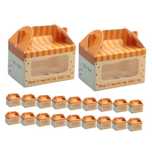 BESTonZON 20 Stücke Boxen Puppenhaus Leckerli Boxen Miniatur Kuchen Boxen Micro Landschaft Decor Miniatur Kuchen Boxen Papier von BESTonZON