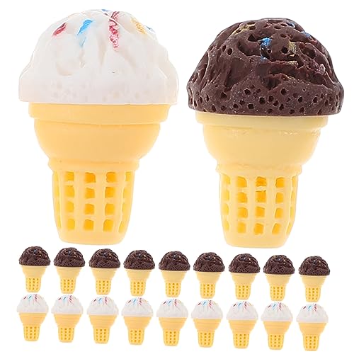 BESTonZON 20 Teiliges Miniatur Puppenhaus Kit Fidget Neon Bin Kleines Eiscreme Winzige Häuser Winzige Häuser Kleines Puppenhaus Requisiten Mini Mini Dessert von BESTonZON