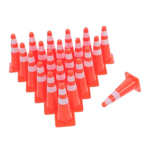 BESTonZON 20-teiliges Set -straßensperren-Requisiten Mini-konstruktionskegel Verkehrszeichen Für Verkehrszeichen Aus Leitkegel Ornament Zeichen PVC Orange von BESTonZON