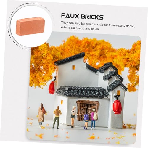 BESTonZON 200 Stück Maßstab Künstliche Rote Bausteine für DIY Sandkasten Puppenhaus Modellbau Rechteckige Bastelsteine für Kreative Miniatur Szenen von BESTonZON