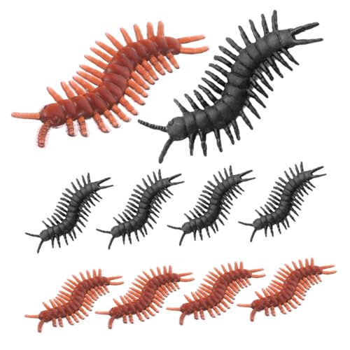 BESTonZON 200 Stück Realistische Detailgetreue Zentipede Figuren für Halloween Gartenornamente Partyüberraschungen und Interaktive Lernspiele Schwarz und Braun von BESTonZON