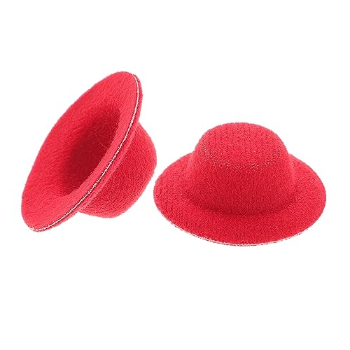 BESTonZON 20St Mini-Hut für kinderspielzeug Toys weihnac Toys for Puppenzubehör Puppe kleine Stoffmütze Miniatur-Stoffhut kleine Hüte Puppe Kleiner Hut rot von BESTonZON