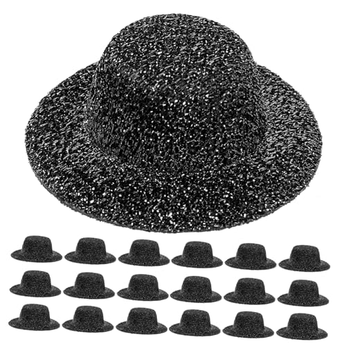 BESTonZON 20St Mini-Jazzhut kleine Jazz-Hütchen zum Basteln Kleine Jazzhütchen zum Basteln Mein Leben Puppenzubehör Minihüte für Partys Mini-Jazzhüte für Partys Feiner Farbiger Stoff Black von BESTonZON