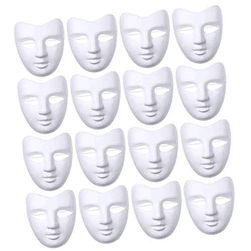 BESTonZON 20St leere Cosplay-Maske halloween masken halloweenmaske masken für halloween Unvollendete Masken hallowen masks Maskerade schmücken leere Masken Fuchsmaske DIY-Masken Papier Weiß von BESTonZON