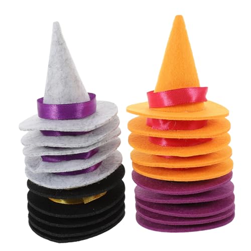 BESTonZON 20St winziges Hexenhut-Ornament kleine Hexenhüte Halloween-Mini kleine Hüte für Kuchendekor Mini-Hexenhut Halloween Party Dekoration Party Hexenhut Hexenhut-Dekore gefühlt von BESTonZON