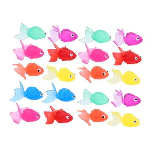 BESTonZON 20Stücke TPR Kreative Lustige Simulation Fische Aquarium Dekoration für Umweltfreundliches Material Gemischte Farben Lange Goldfische für Fischtanks von BESTonZON