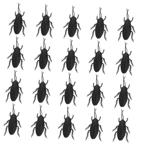 BESTonZON 20pcs Simulation Kakerlake Xiaoqiang Gefälscht Trick-Tools Künstlich Halloween-Requisiten Spiel-Requisiten Partyzubehör Trick Liefert Lebensecht Simuliert PVC Black von BESTonZON