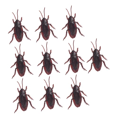 BESTonZON 20pcs Simulation Kakerlake Xiaoqiang Künstlich Trick-Tools Spiel-Requisiten Gefälscht Trick Liefert Partyzubehör Lebensecht Simuliert Halloween-Requisiten PVC Brown von BESTonZON