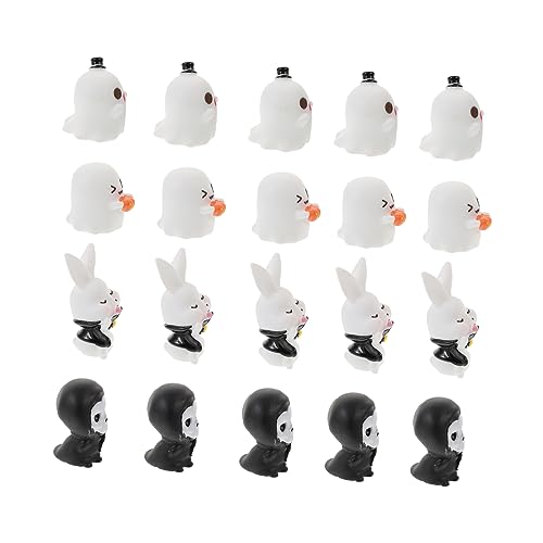 BESTonZON 20st Halloween-Fenster Halloween-miniaturen Tür Plüsch Hängende Halloween-Dekorationen Mini-skelettfiguren Halloween-Miniatur-landschaftsverzierungen Kostüm Kessel Harz von BESTonZON