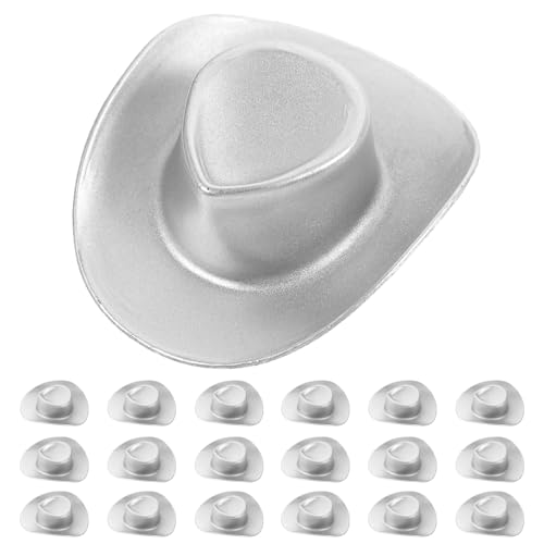 BESTonZON 20st Mini-cowboyhut Mini-Hut Rosafarbener Cowgirlhut Figur Weißer Cowgirlhut Kappe Hase Geburtstagsmützen Für Cowgirlhut Frauen Ausgestopft Kuhmädchenhut Silver Plastik BESTonZON 20st Mini-cowboyhut Mini-Hut Rosafarbener Cowgirlhut Figur Weißer Cowgirlhut Kappe Hase Geburtstagsmützen Für Cowgirlhut Frauen Ausgestopft Kuhmädchenhut Silver Plastik von BESTonZON