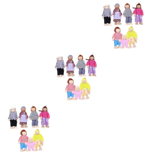 BESTonZON 21 STK Spielzeug Für Minihaus Holzfiguren Holzspielzeug Für Kinder Leute Aus Dem Puppenhaus Miniatur-menschenfiguren Anzug Für Kleinkinder Eltern-Kind Marionette Cosplay Stoff von BESTonZON