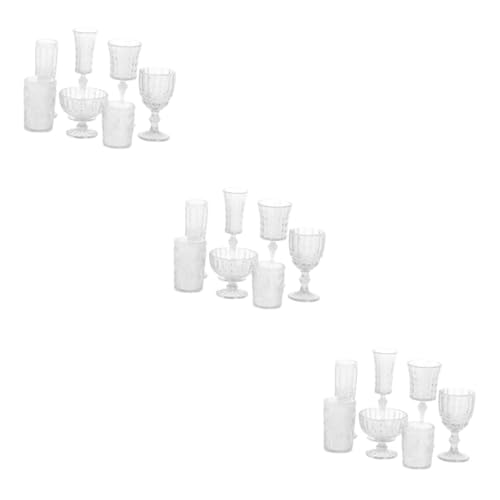 BESTonZON 21 STK Wasserbecher kunststoffbecher plastikgläser Küchenzubehör für Puppenstuben Miniatur Wassergläser Kaffeebecher Mini-Spielzeug Mini-Tassen klein Weinglas Champagnerglas Modell von BESTonZON