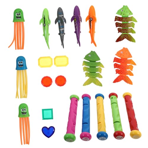 BESTonZON 21 Stück Teiliges Tauchspielzeug Bunte Sinkende Schwimmtier Tauchringe aus Hochdichtem für Pool Outdoor Schwimmspaß Kleinkinder Geeignet von BESTonZON