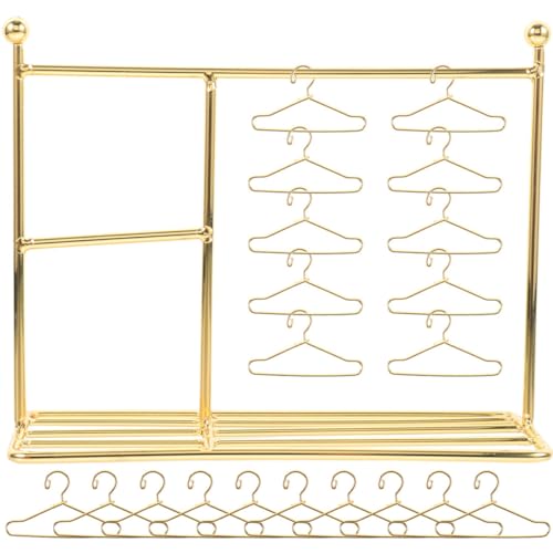 BESTonZON 21-teiliger Miniatur-kleiderständer Für Puppen Eisen Basteln Puppenkleidung Aufbewahrungsständer Für Jungen Und Mädchen Mini-kleiderbügel Für Puppen von BESTonZON