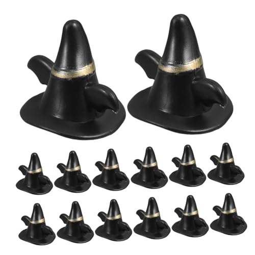BESTonZON Einzigartige Miniatur-Ornamente Mit Schwarzen Hüten 24 Stück Mini-Weihnachts-schneemannhüte Für Puppenhaus-Dekoration Haar-Accessoires Für Puppen von BESTonZON