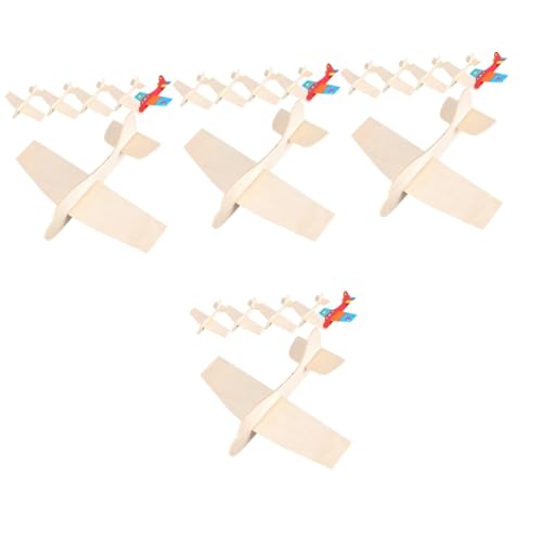 BESTonZON 24 STK Leere Holzflugzeuge Kinder bastelset basteln für Kinder fliegendes Hubschrauberspielzeug Kinder spielset Kinderspielzeug Flugzeugmodell aus Holz Flugzeugmodell zusammenbauen von BESTonZON