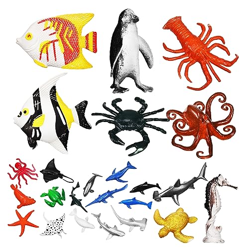 BESTonZON 24 STK Mini- Für Kleine Meerestiere Meeresbiologie- Gefälschter Falscher Karpfen Ozeantierfiguren -Ornamente Miniatur-tierfiguren Plastik von BESTonZON
