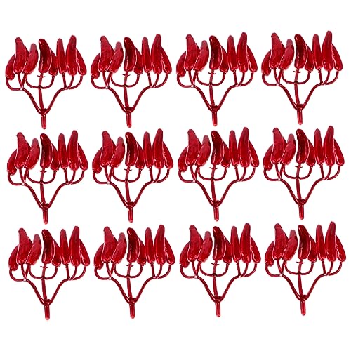 BESTonZON 24 Stck. Teiliges Weihnachts DIY Künstliche Mini Chilis Lebensechte Dekorationsaccessoires für Baum Kranz Party Hochzeit Garten Vielseitige Weihnachtliche Bastelartikel von BESTonZON