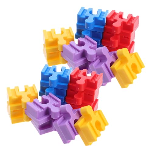 BESTonZON 24 Stück Kinderbaublockpfeiler Bauen Mini-bausteine Bausteine ​​zugspurzubehör Bauwürfel -bahnstrecke Zugspielzeugzubehör Gleisverbinder Aus Kunststoff Plastik von BESTonZON