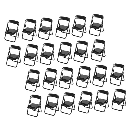 BESTonZON 24 Stück Miniatur Klappstuhl Teiliges Puppenhaus Zubehör Multifunktionaler Handyhalter Kleine Stühle für Miniaturdekoration Schwarz BESTonZON 24 Stück Miniatur Klappstuhl Teiliges Puppenhaus Zubehör Multifunktionaler Handyhalter Kleine Stühle für Miniaturdekoration Schwarz von BESTonZON