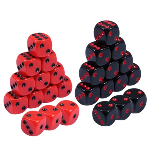 BESTonZON 24 Stück Punkte gerundet klein großer Jumbo partnerspiele verstausack partydekoration boardgame spielwürfel Würfelspiel für Bar beim Würfeln Mode Würfel Neuheit Würfel Acryl von BESTonZON