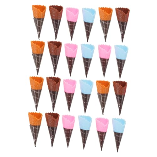 BESTonZON 24 Stück Simuliertes Eiscreme Modell Dessertladen Dekor Rollenspiel Lebensmittelmodell Kleines Gefälschtes Eiscreme Dessert Fotografie Requisiten Realistisches von BESTonZON