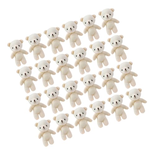 BESTonZON 24 Stück Teiliges Mini Bär Schlüsselanhänger Leichte Plüsch Bärenanhänger PP Baumwolle Süße Cartoon Bear Dekoration für Rucksack Handtasche Schlüsselbund und Festliche Deko von BESTonZON