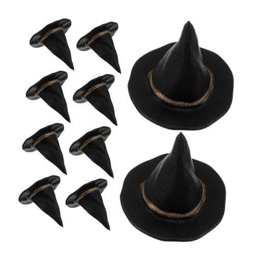 BESTonZON 24 Stück Teiliges Mini Hexenhüte Schwarz Mini Hüte für Puppenhaus DIY Bastelprojekte Halloween Partydekoration und Kreative Handwerkszubehör von BESTonZON