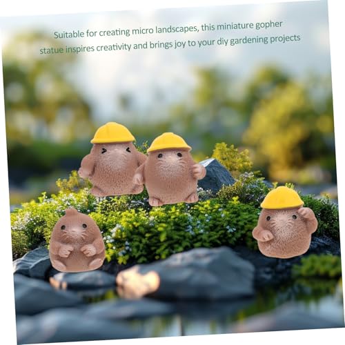 BESTonZON 24 Stück Teiliges Mini Resin Tierfiguren Niedliche Gopher Miniaturen für Mikrolandschaftsgestaltung Langlebige Detailreiche Dekorationen für DIY Garten und Schreibtischprojekte von BESTonZON