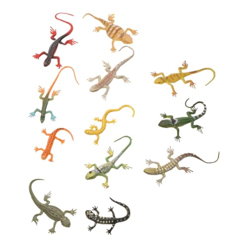 BESTonZON 24 Stück Teiliges Realistisches Detailgetreue Gecko Figuren aus Sicherem Material Buntes Reptilienmodell für Dekoration und Partyspaß von BESTonZON