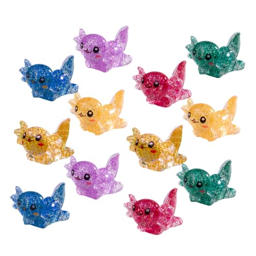 BESTonZON 24 Teiliges Set Mini Salamander Statue Mini Ornamente Zum Basteln Pflanzenzubehör Niedliche Armbandanhänger DIY Garten Axolotl Zubehör Axolotl Figur Miniatur Ornamente von BESTonZON