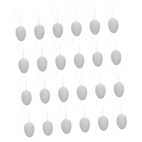 BESTonZON 24St bemalte Eier Kleinkinder im Freien matschig zappeln Würfel ostereier easter egg decoration Ostereier Bastelset DIY Eier hängend Eierschale selber basteln Plastik Weiß von BESTonZON