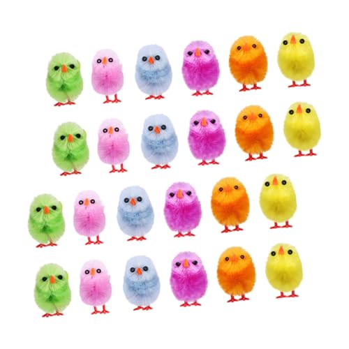 BESTonZON 24st Deko- Für Küken Kleine Flauschige Party Spielzeugfigur Kuscheltier Küken Babyküken Flauschige Küken Hühnerspielzeug Digitale Figur Flauschiges Kükenspielzeug Samt von BESTonZON