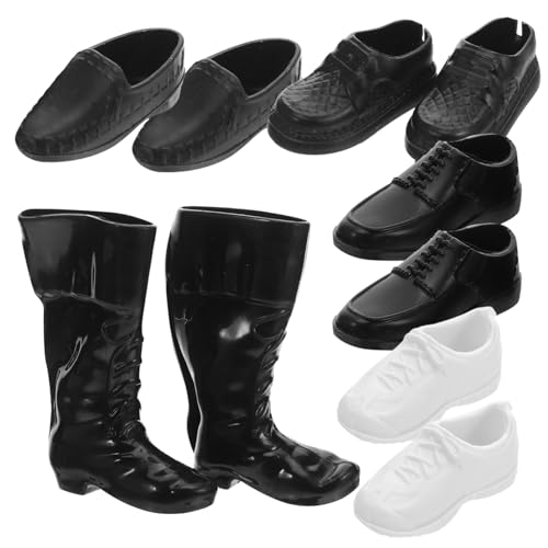BESTonZON 25 Paare Puppenverkleidungsschuhe Männer Puppenschuhe Minischuhe Für Puppen Puppe Dekorative Schuhe Miniaturschuh Puppenstiefel Schuhe Puppe Mini-schuhmodelle Plastik Schwarz von BESTonZON